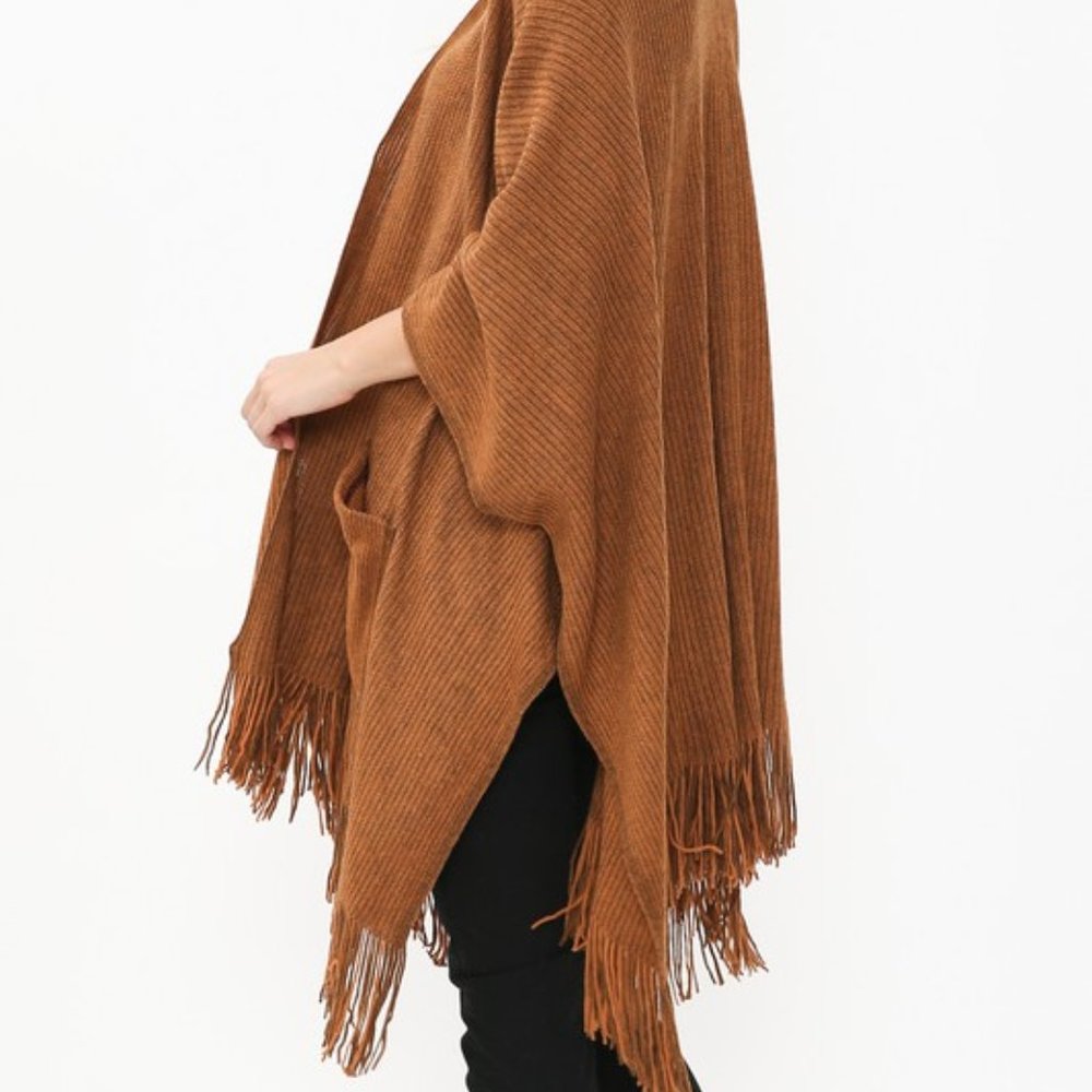 LAST ONE -The Harlow Cardigan Kimono Pockets Camel - Picture 5 of 5